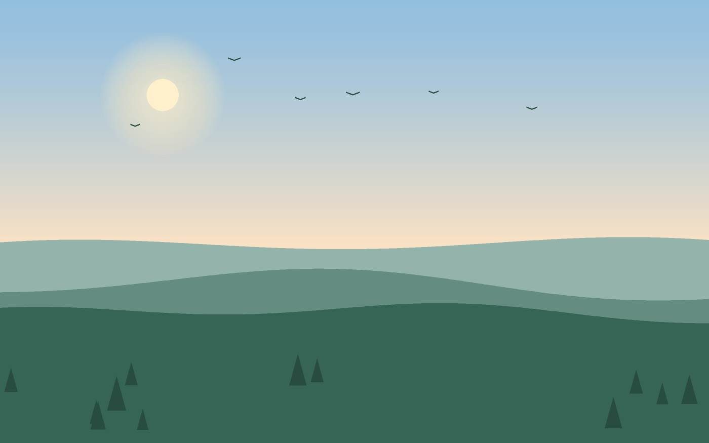 Ilustração de uma paisagem
